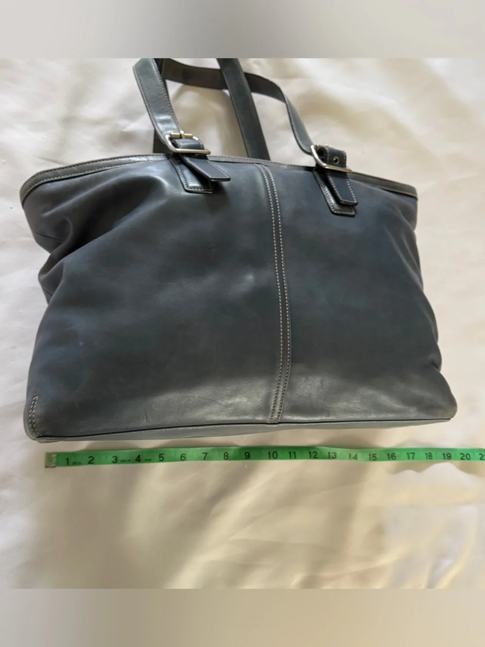 Coach Hampton Blue Leather Tote - Picture 6 of 13
